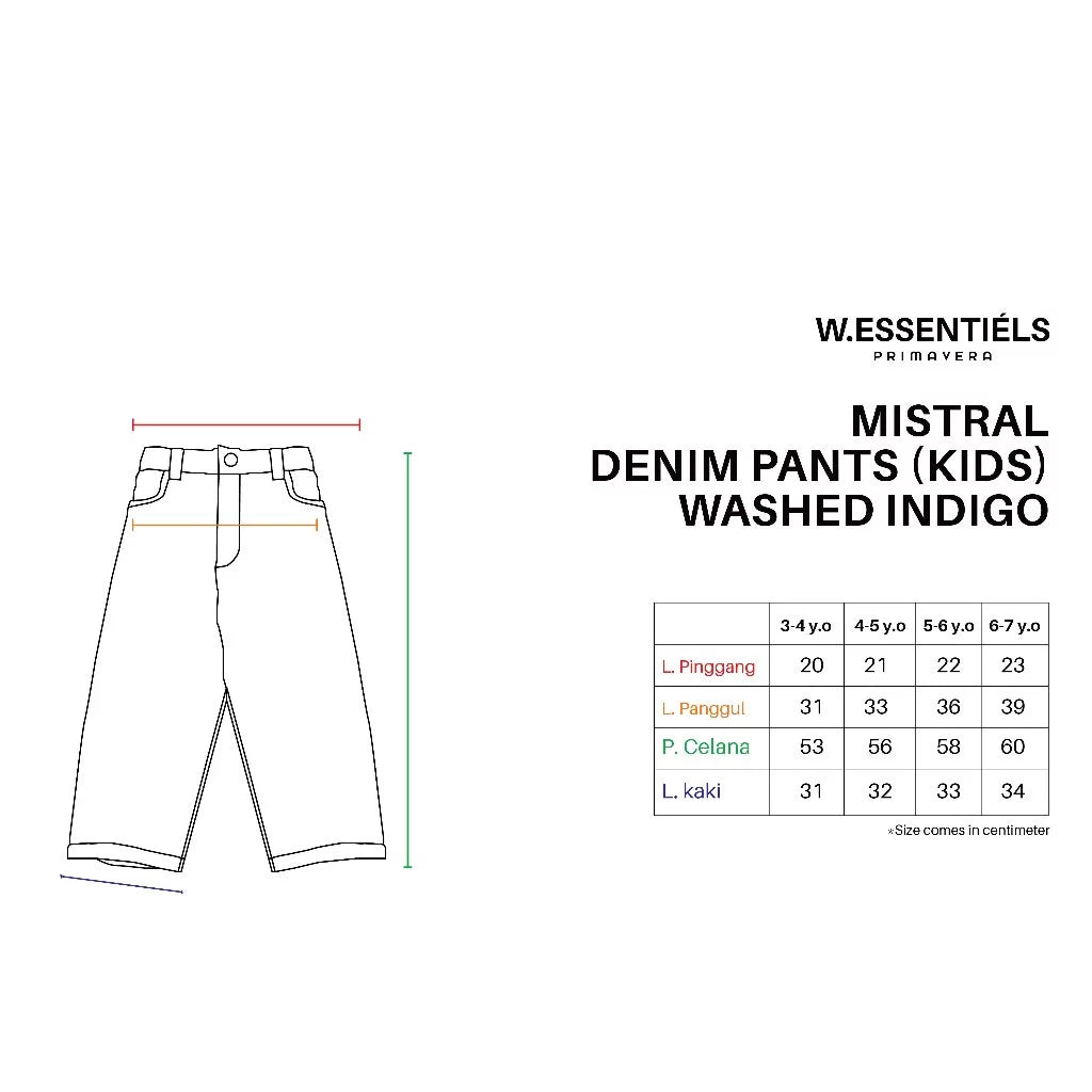 HGL Bambini - Mistral Straight Denim Pants Washed Indigo - W.Essentiels Primavera