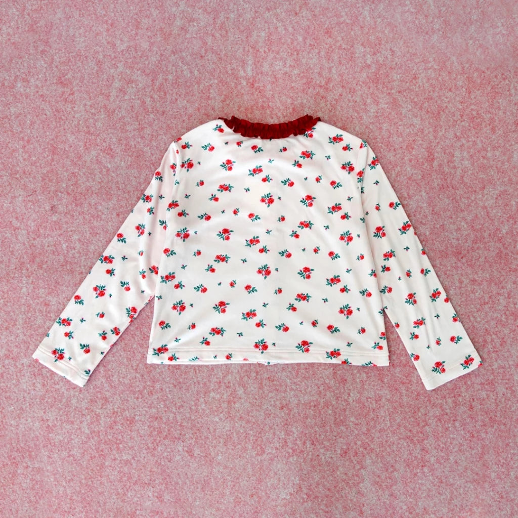 Rose Frill Cardigan Pink - Argyle & Oxford