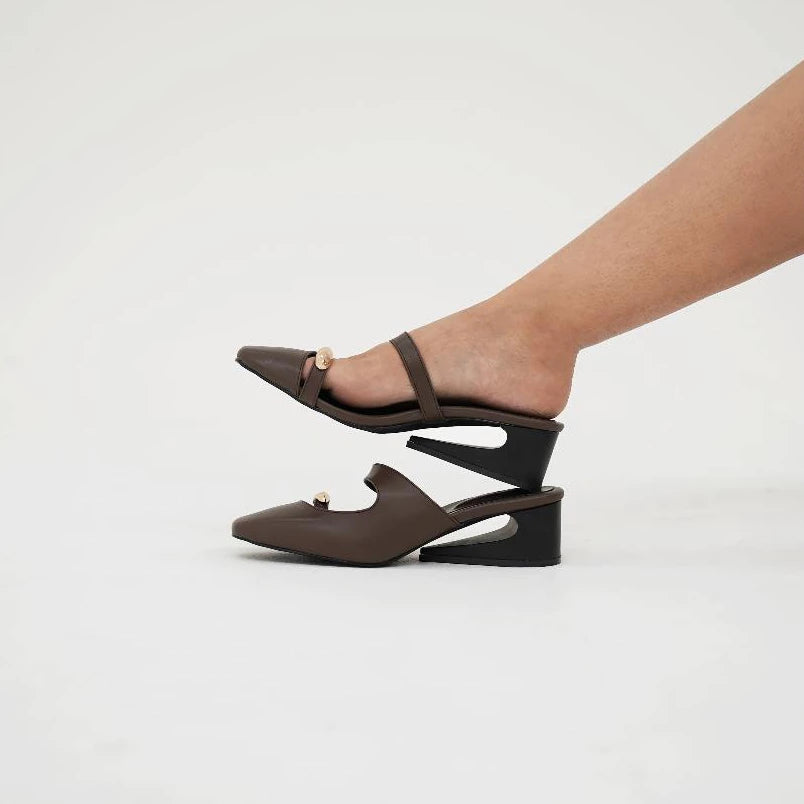 Rigate Heels Brown - Tangerine Marche