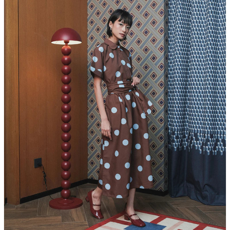 Bella Dress Brown Polka - Kyrra