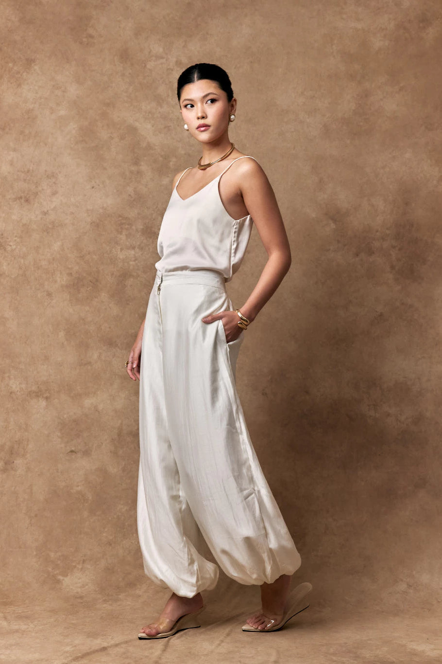 Suri Balloon Pants Broken White - Mine