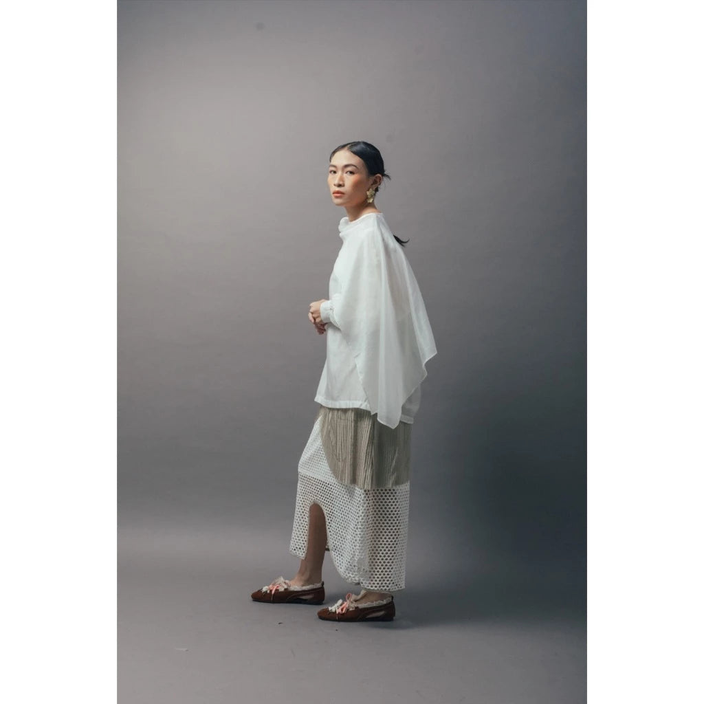 Yara Sheer Blouse White - Wad Studio