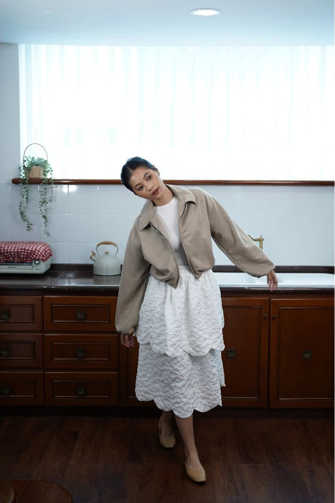 Aure Suede Jacket Khaki - Jinzu