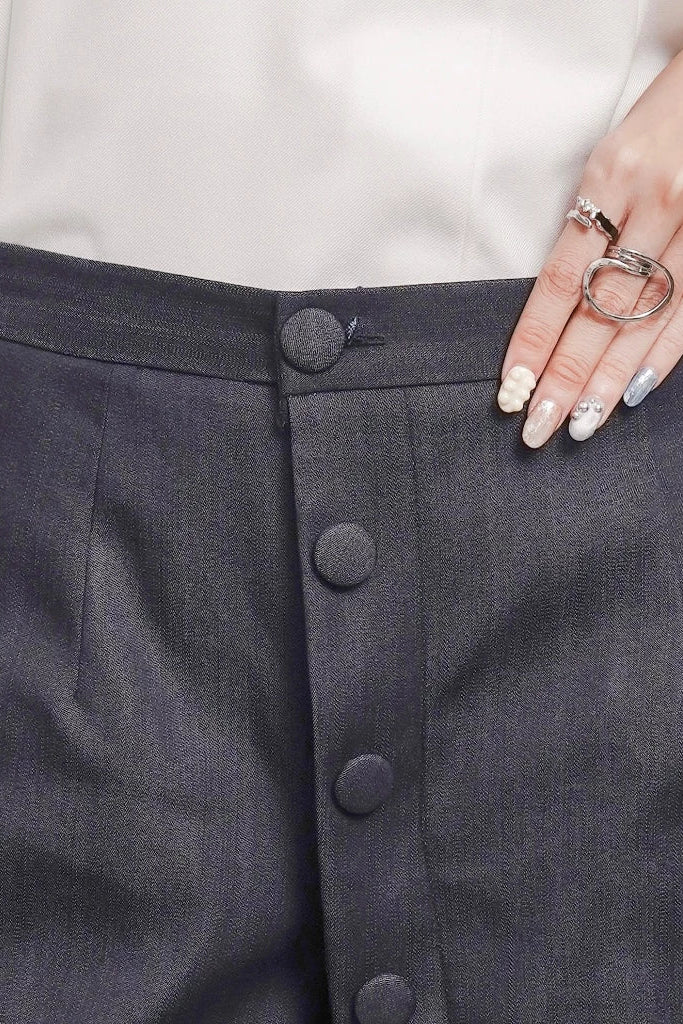 Maelle Button Pants Denim - Isoos Studios