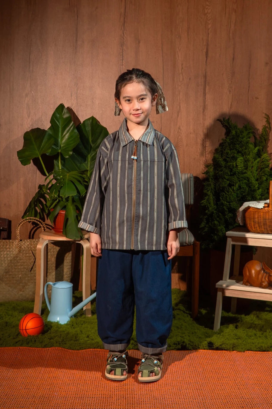 HGL Bambini - Sabine And Heem x Karrot - Tobb Collar Knitted Twill Jacket Gray - Karrot