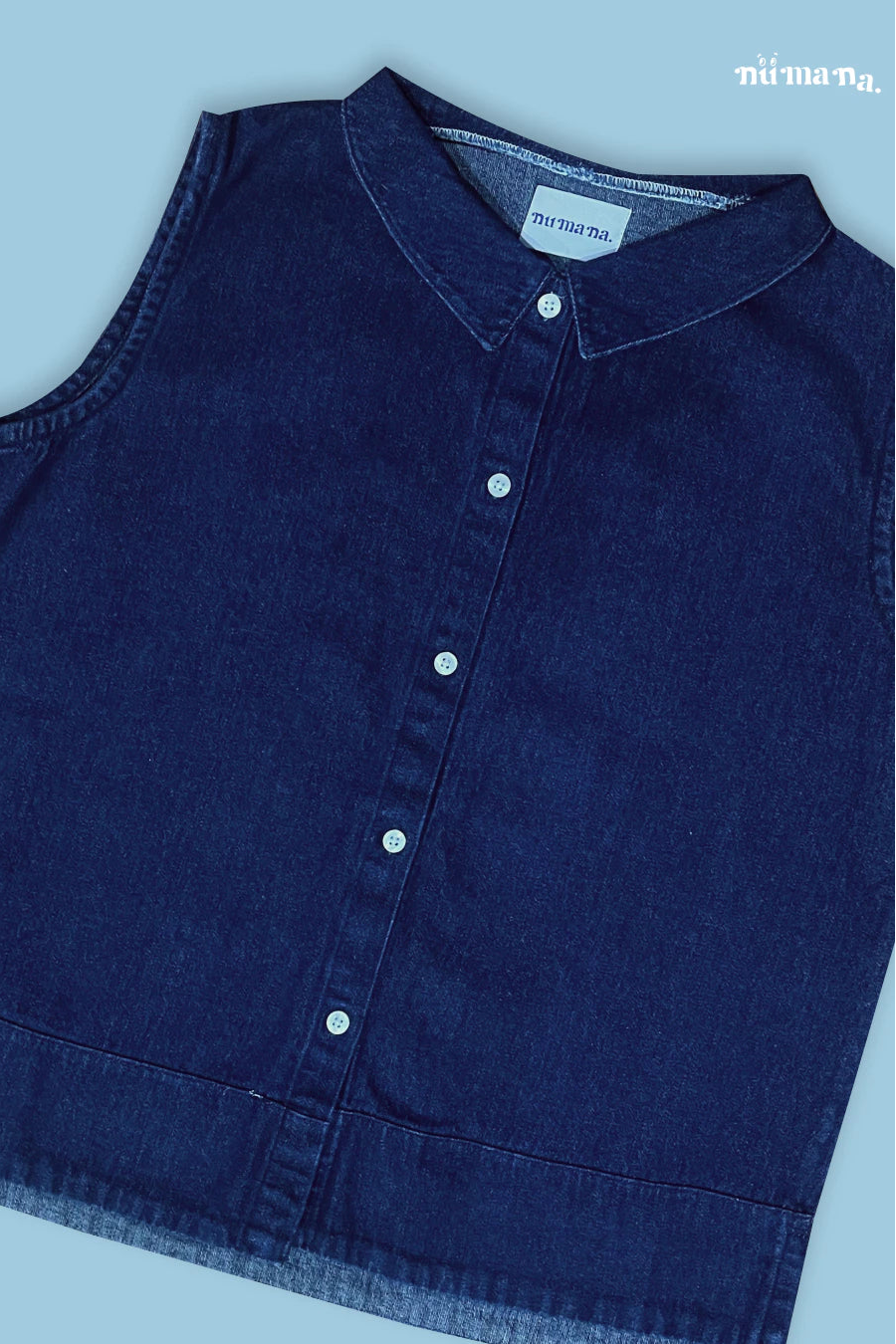Aria Sleeveless Top In Blue Jeans - Numana