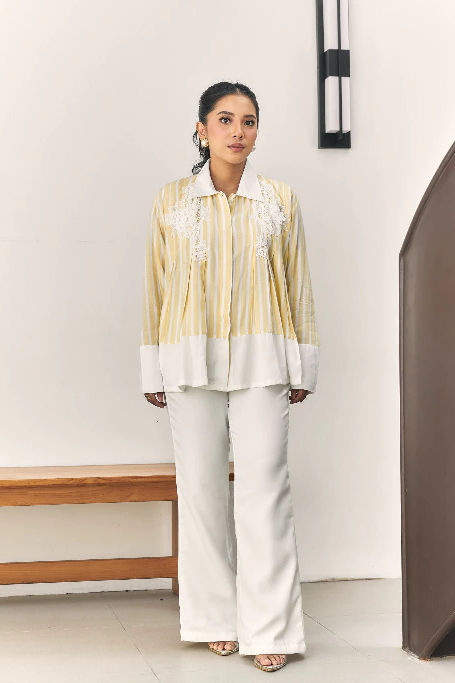 Duma Embroidery Shirt Yellow - Mine