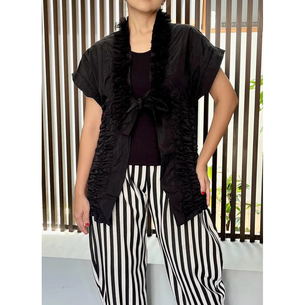 Smocked Black Kimono - Mannequin Plastic