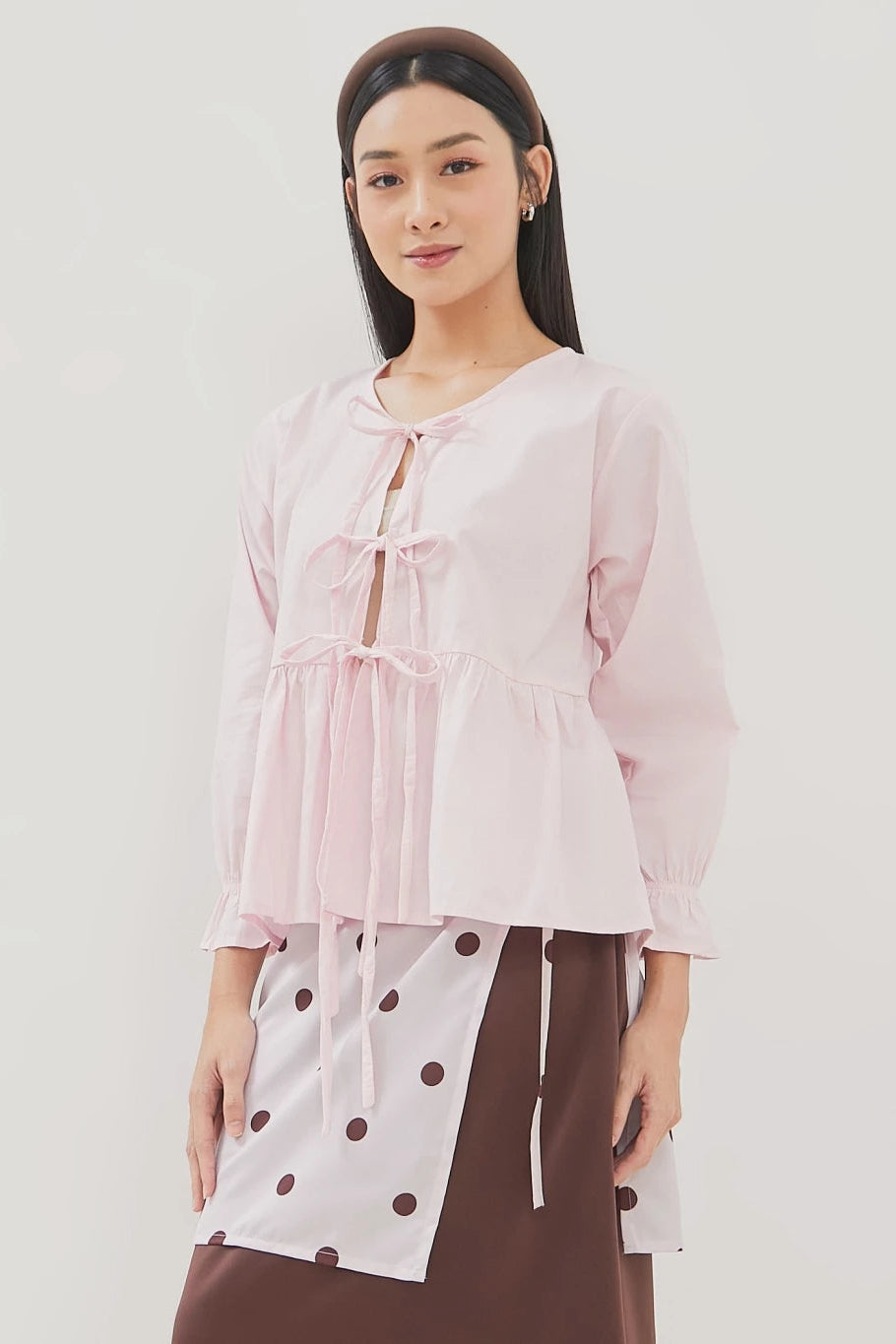 Annie Ribbon Skirt Coffe - Vintage House