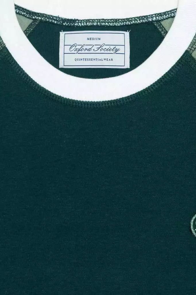 Oxford Society Miura Raglan T Shirt In Green - Oxford Society