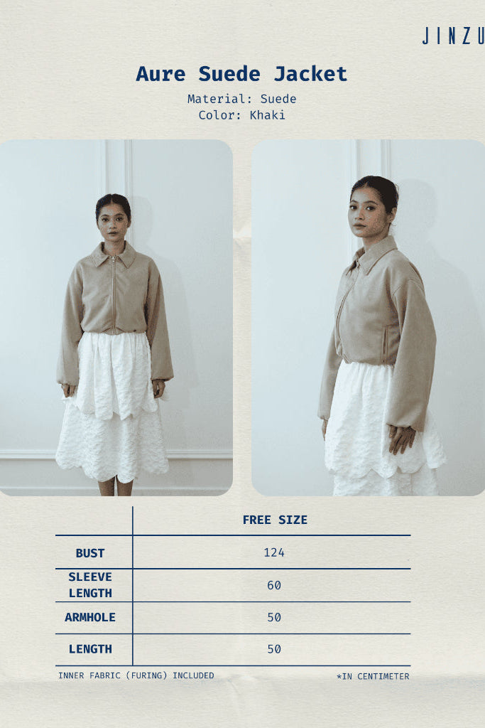 Aure Suede Jacket Khaki - Jinzu