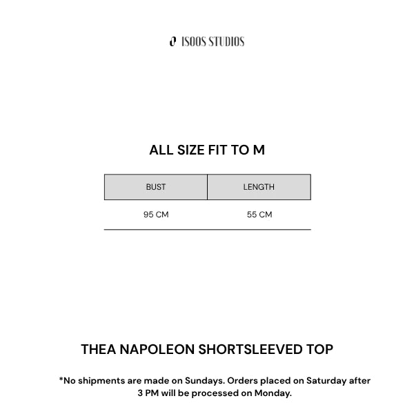 Thea Napoleon Shortsleeved Top Black Stripes - Isoos Studios
