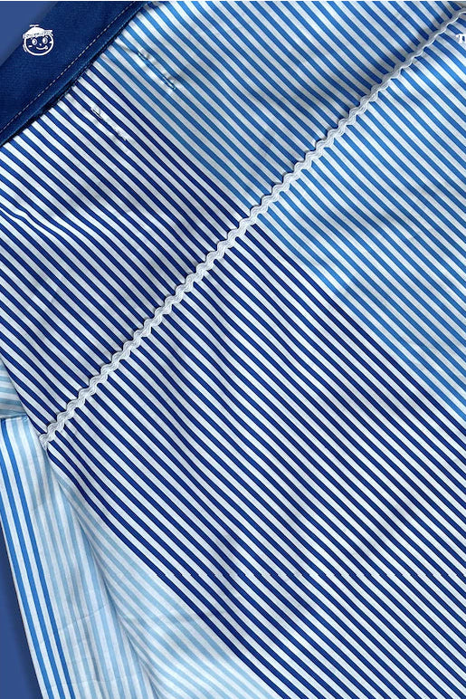 Celeste Ribbon Shirt In Blue Stripes Numana