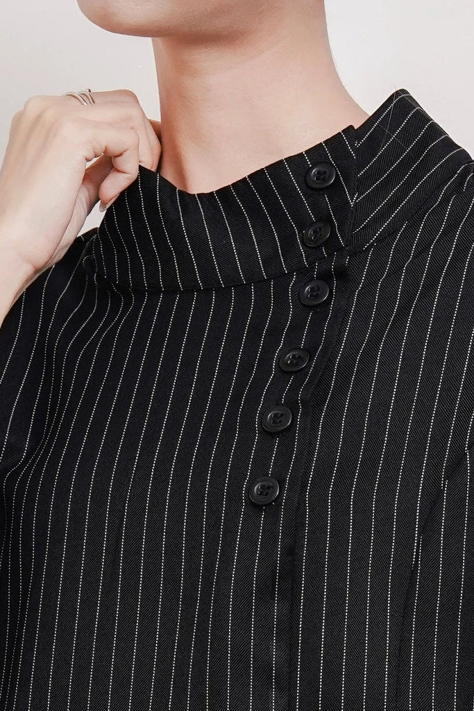 Caela Sleeveless Top Black Stripes - Isoos Studios