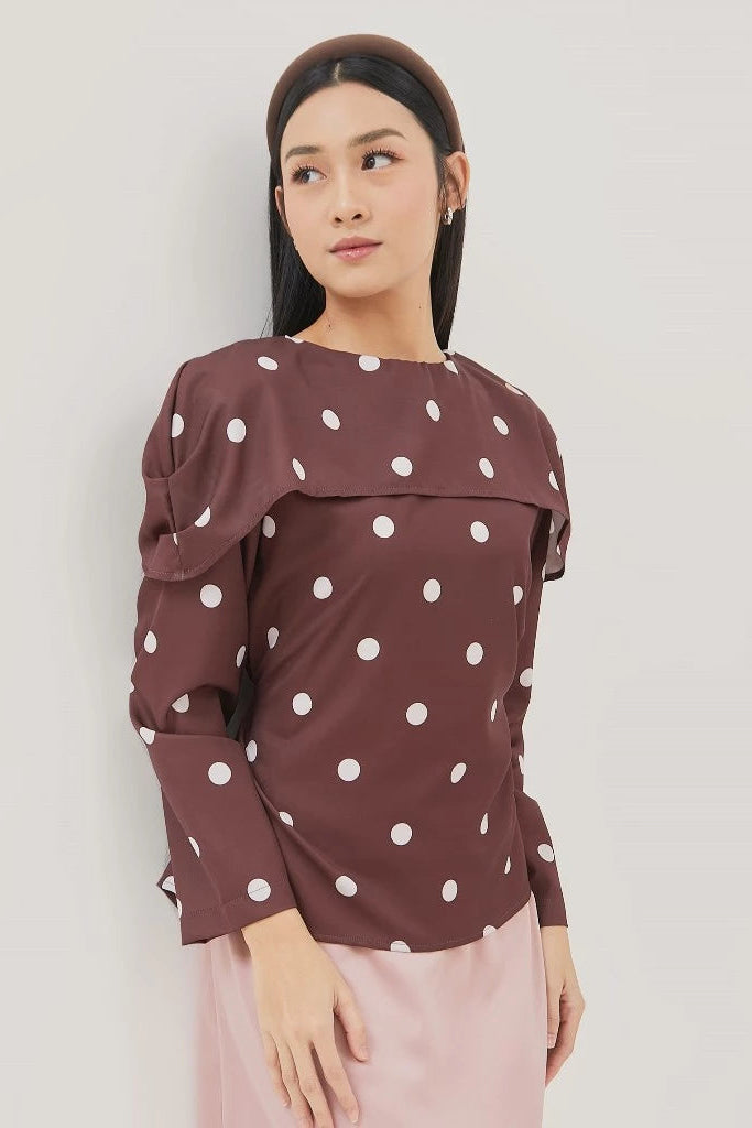 Annie Shoulder Top Coffe - Vintage House
