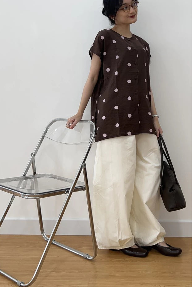 Yuna Top Polka Brown - Monday To Friday