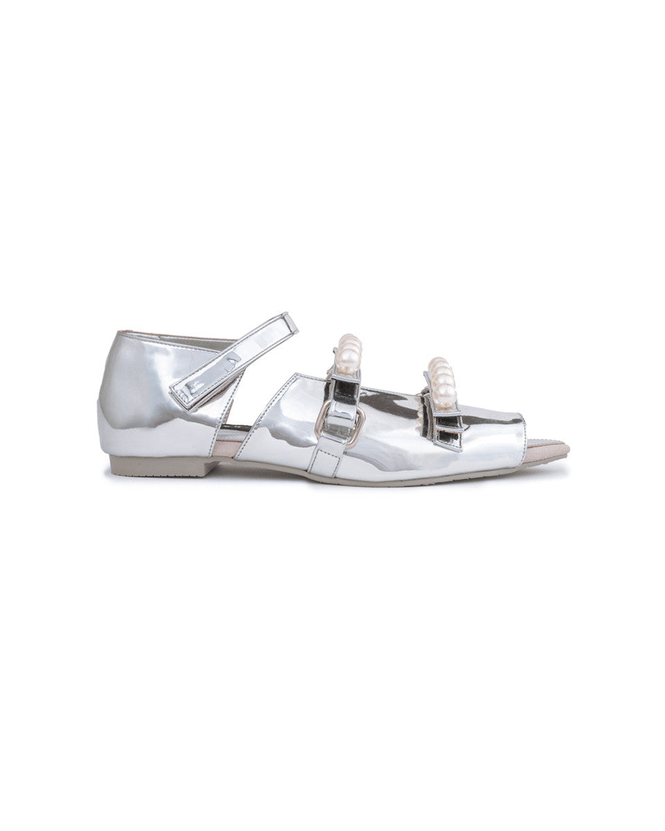Boba Pearl Open Toe Shoe Silver - Mader