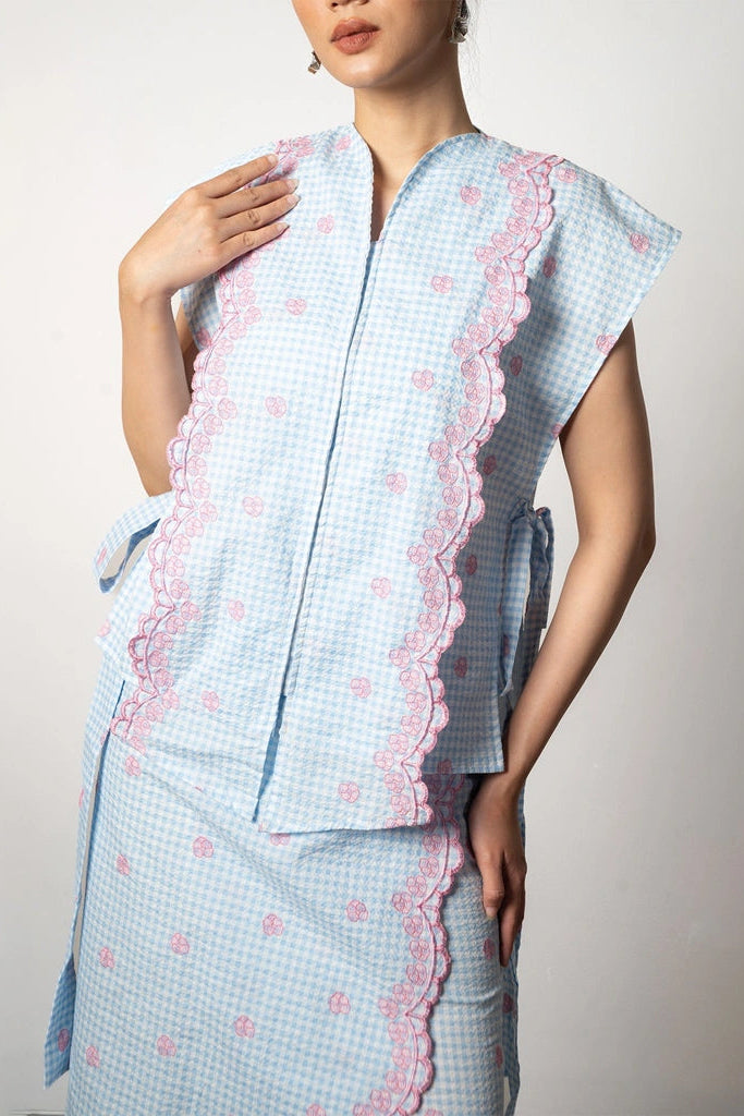Ranggi Kebaya Vest Blue - Damakara