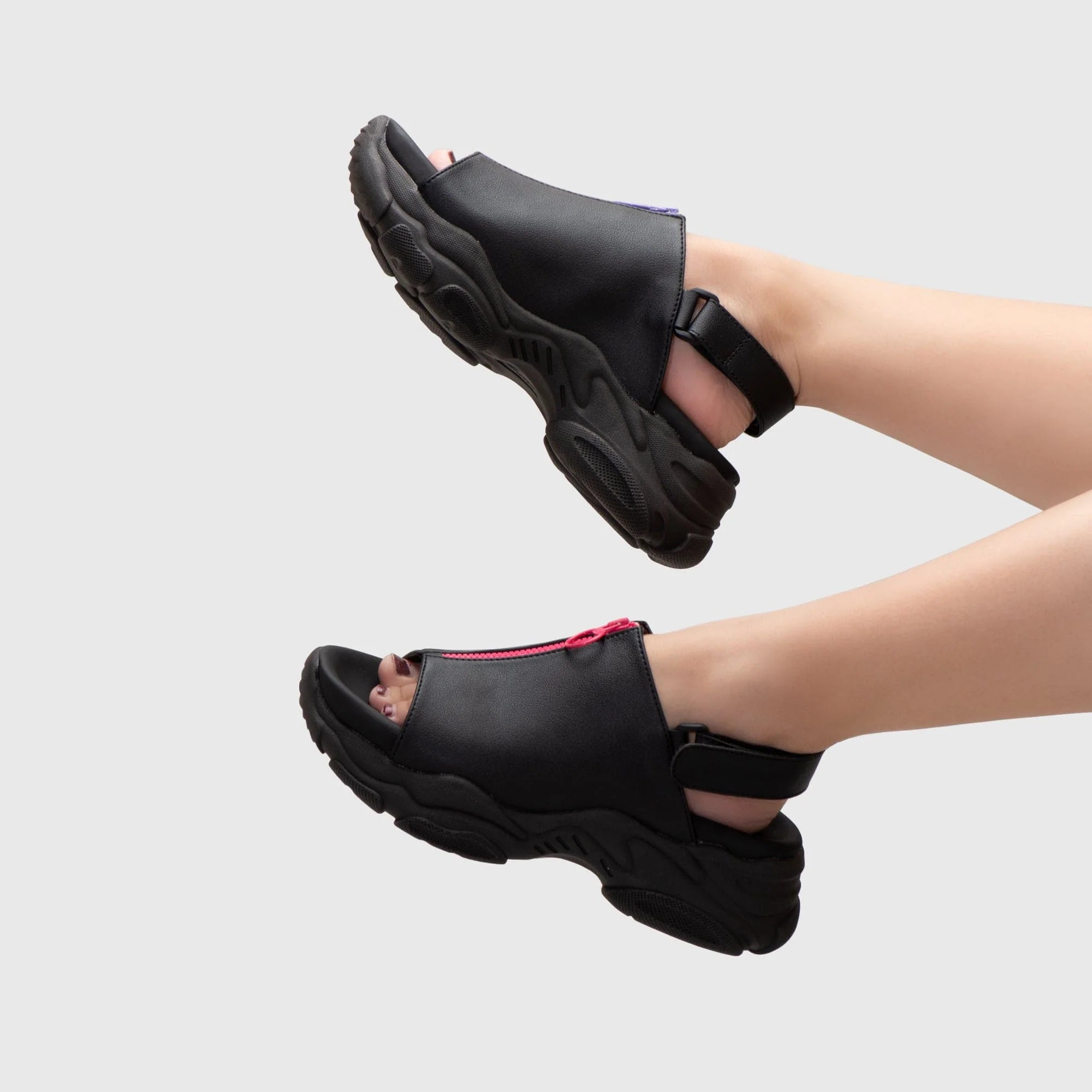 Adorable Projects Nataline Sandals Black On Foot