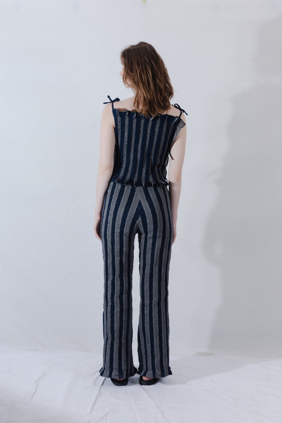 ​Smoga Flare Pants Navy Grey - La Douche Vita