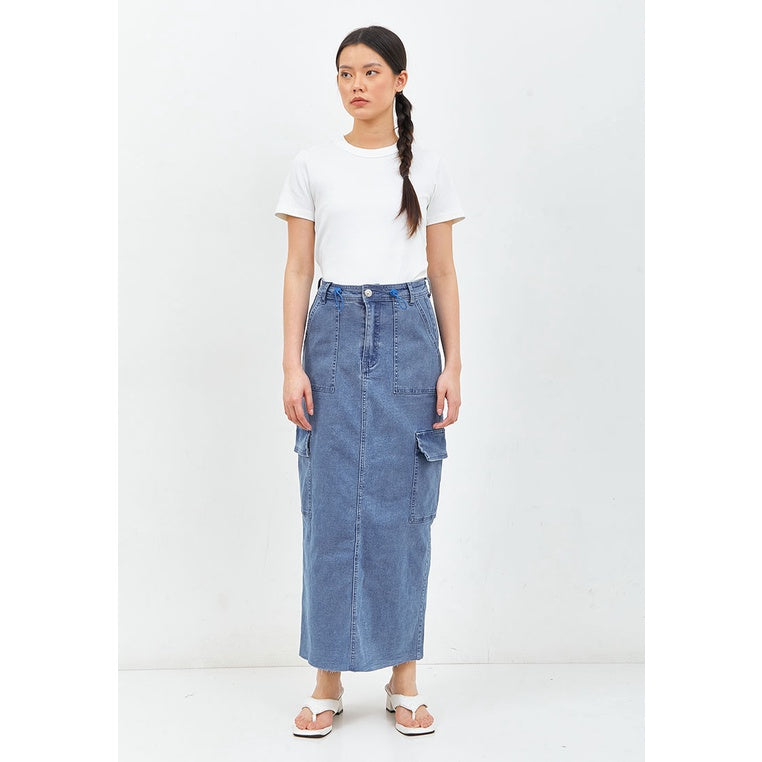 Denim Cargo Skirt - Odiva