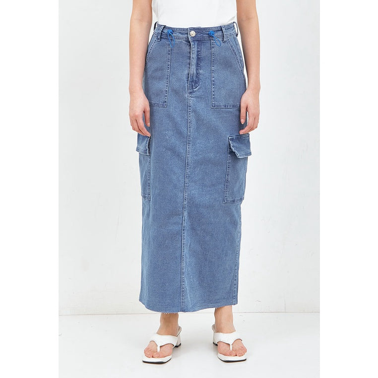 Denim Cargo Skirt - Odiva