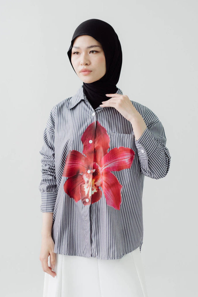 Orchic Stripes Shirt Black - Vintage House