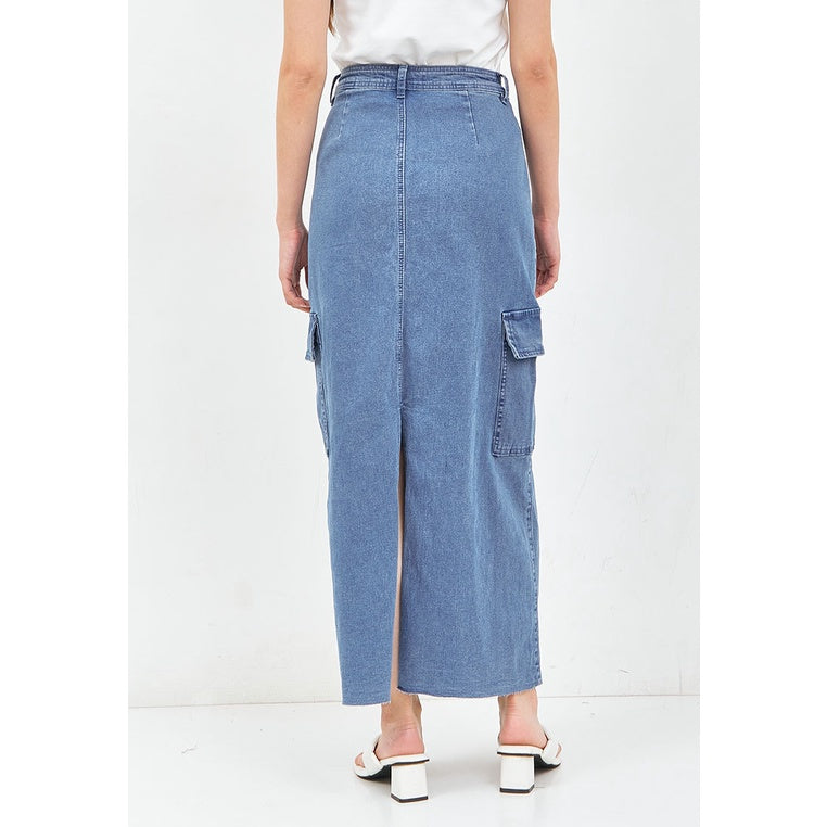 Denim Cargo Skirt - Odiva