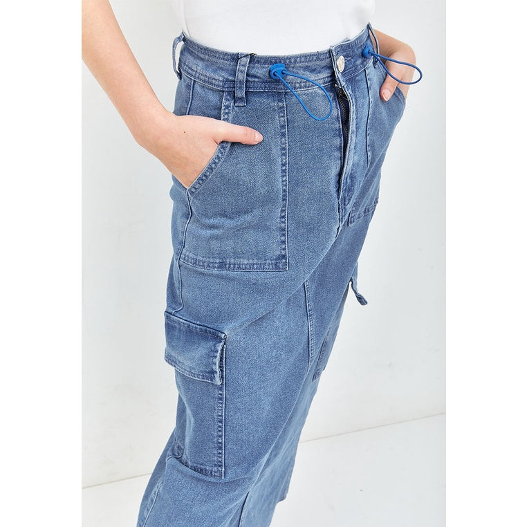 Denim Cargo Skirt - Odiva