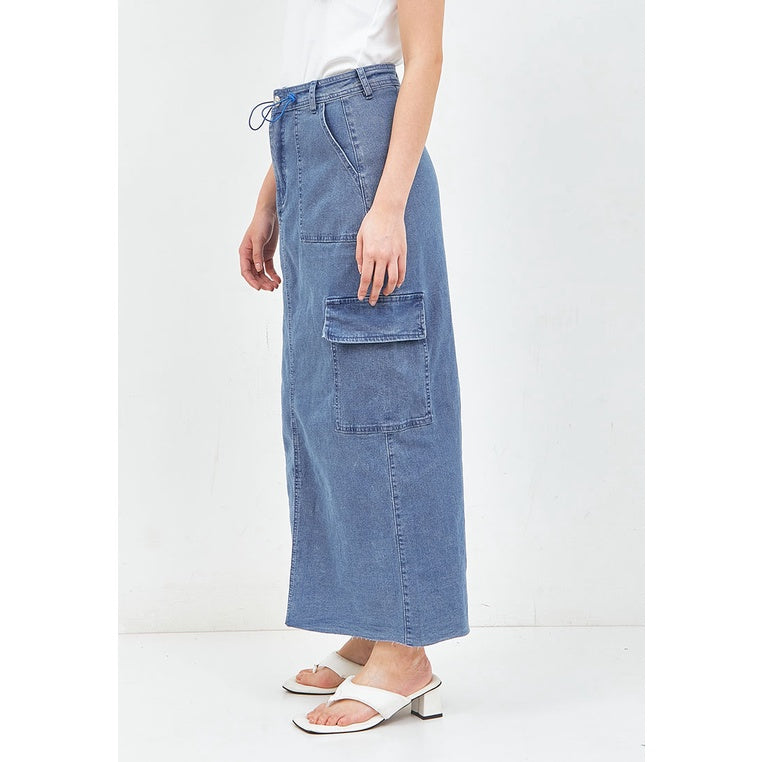 Denim Cargo Skirt - Odiva