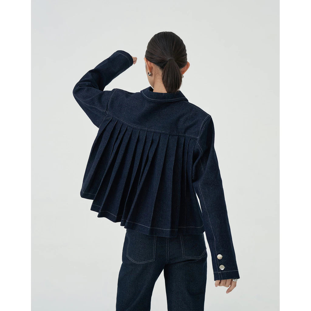 Damson Pleated Denim Jacket - Acheté de Nous