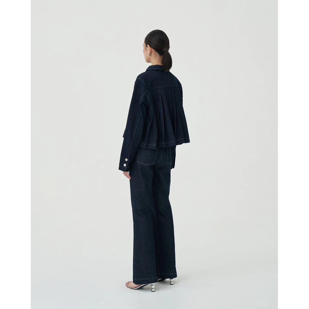 Damson Pleated Denim Jacket - Acheté de Nous
