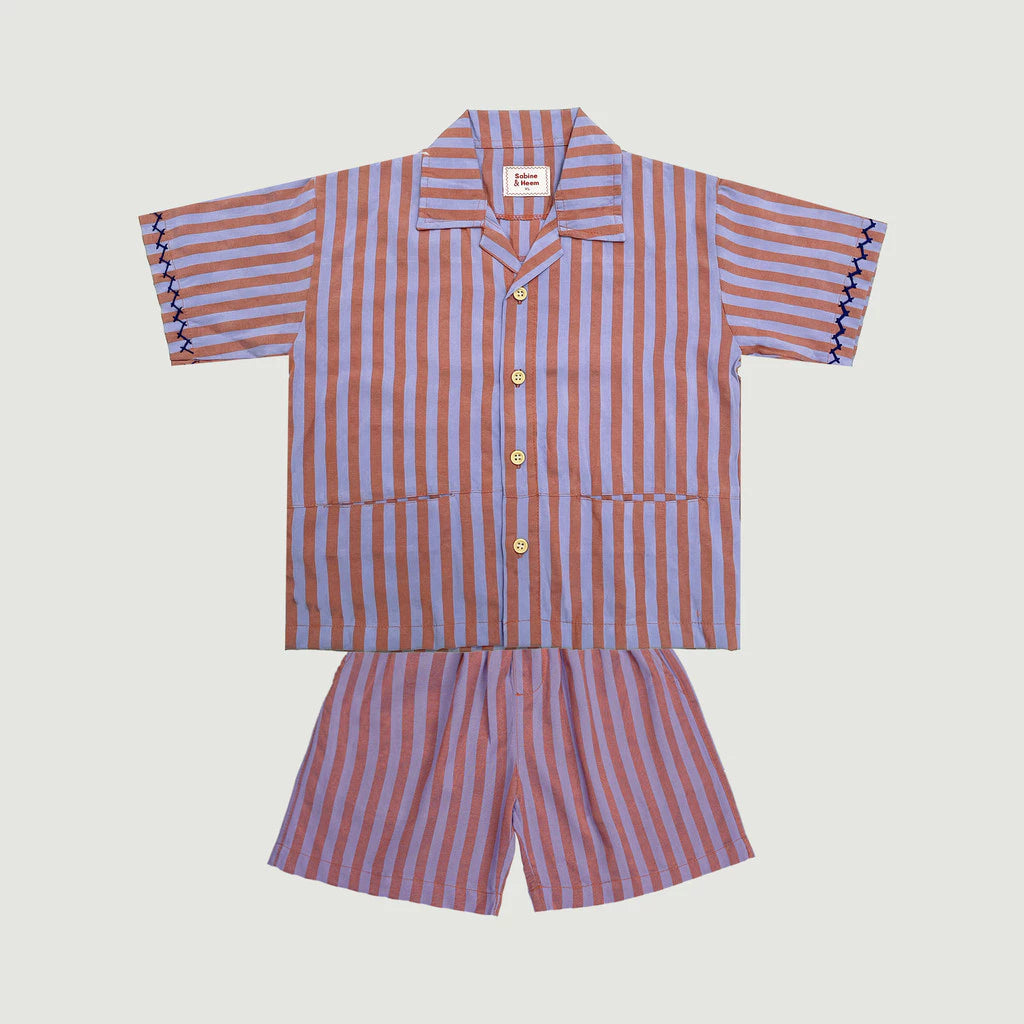 HGL Bambini - Bits Herringbone Set Purple Stripe - Sabine & Heem