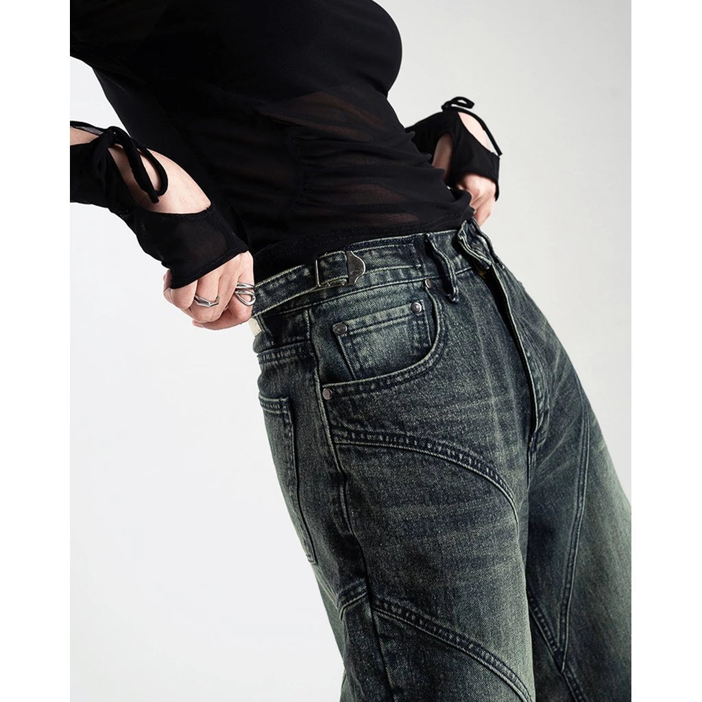 Line Up Snow Washed Baggy Jeans