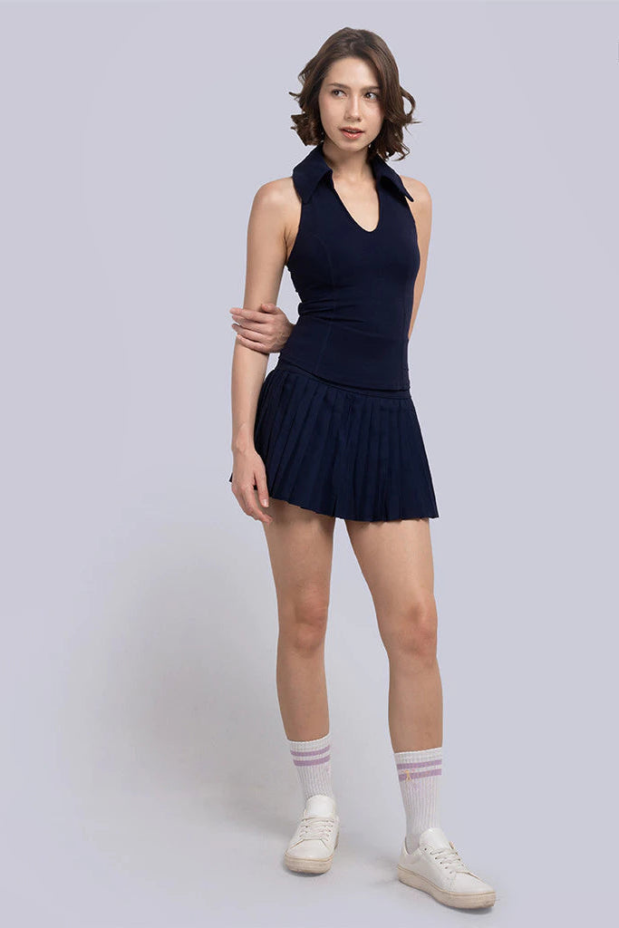 Softpace V-Neck Top Navy - Heiji Active