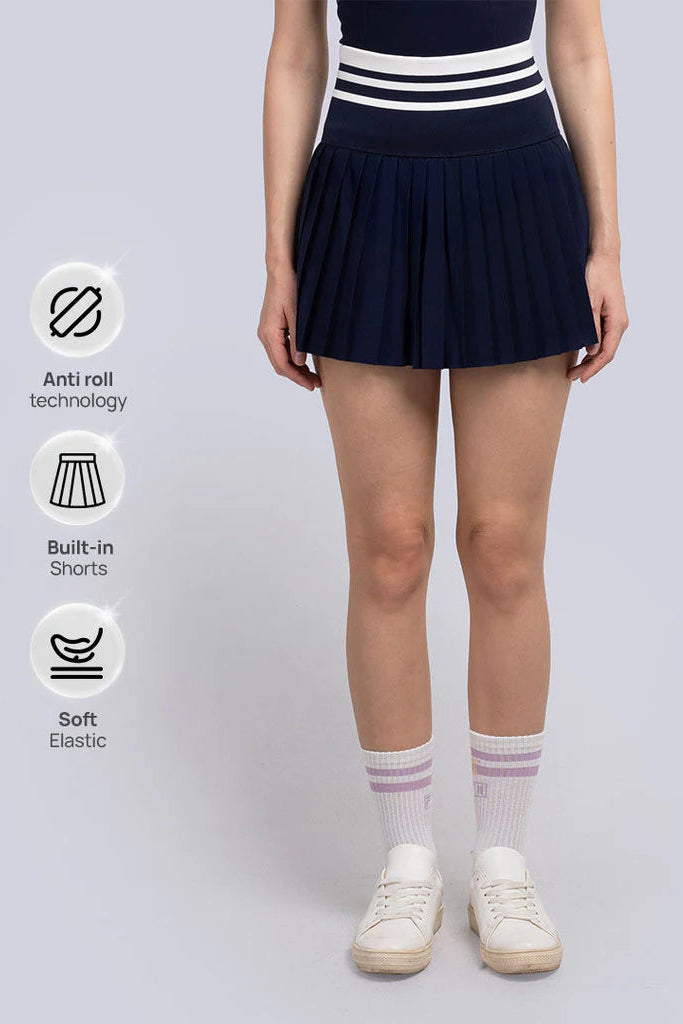 Softpace Pleated Skirt Navy - Heiji Active