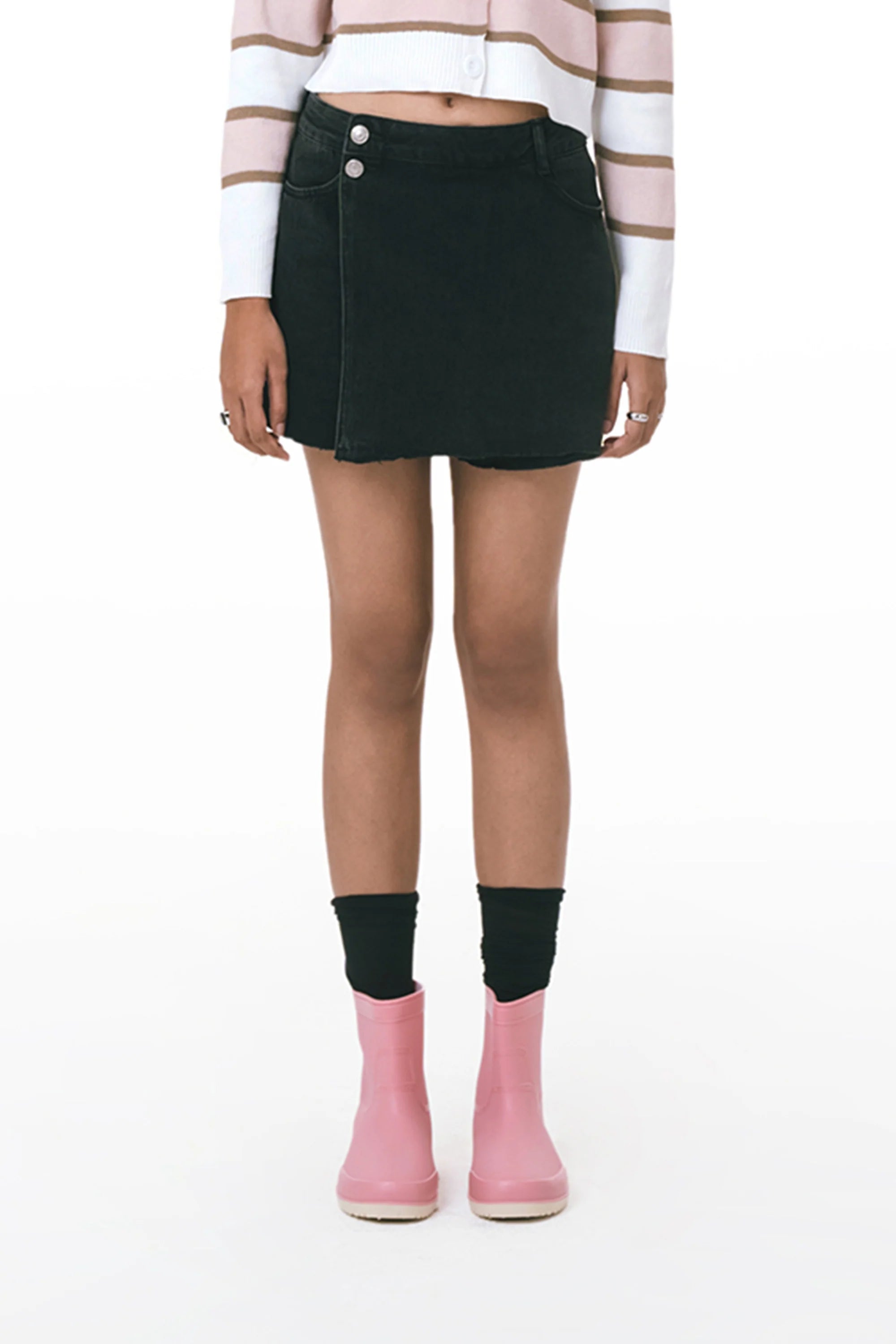 Denim Skort Black - Odiva