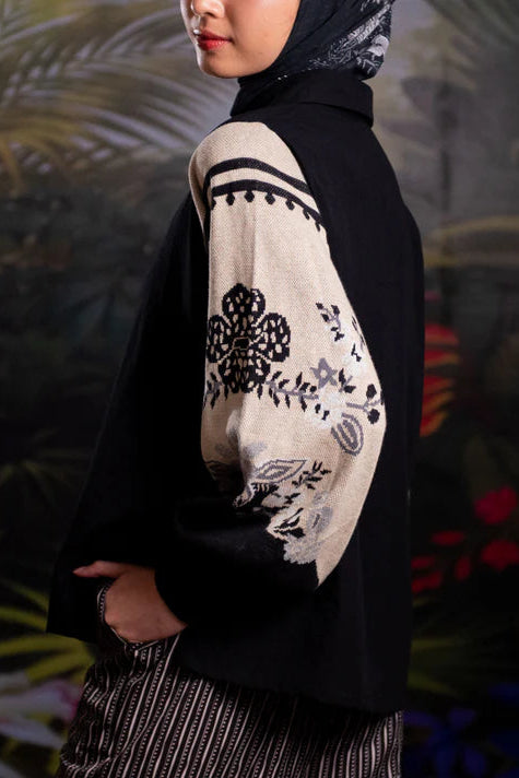 Nonaetal Celosia Whisper Knit Top Long Sleeve Black - Nona