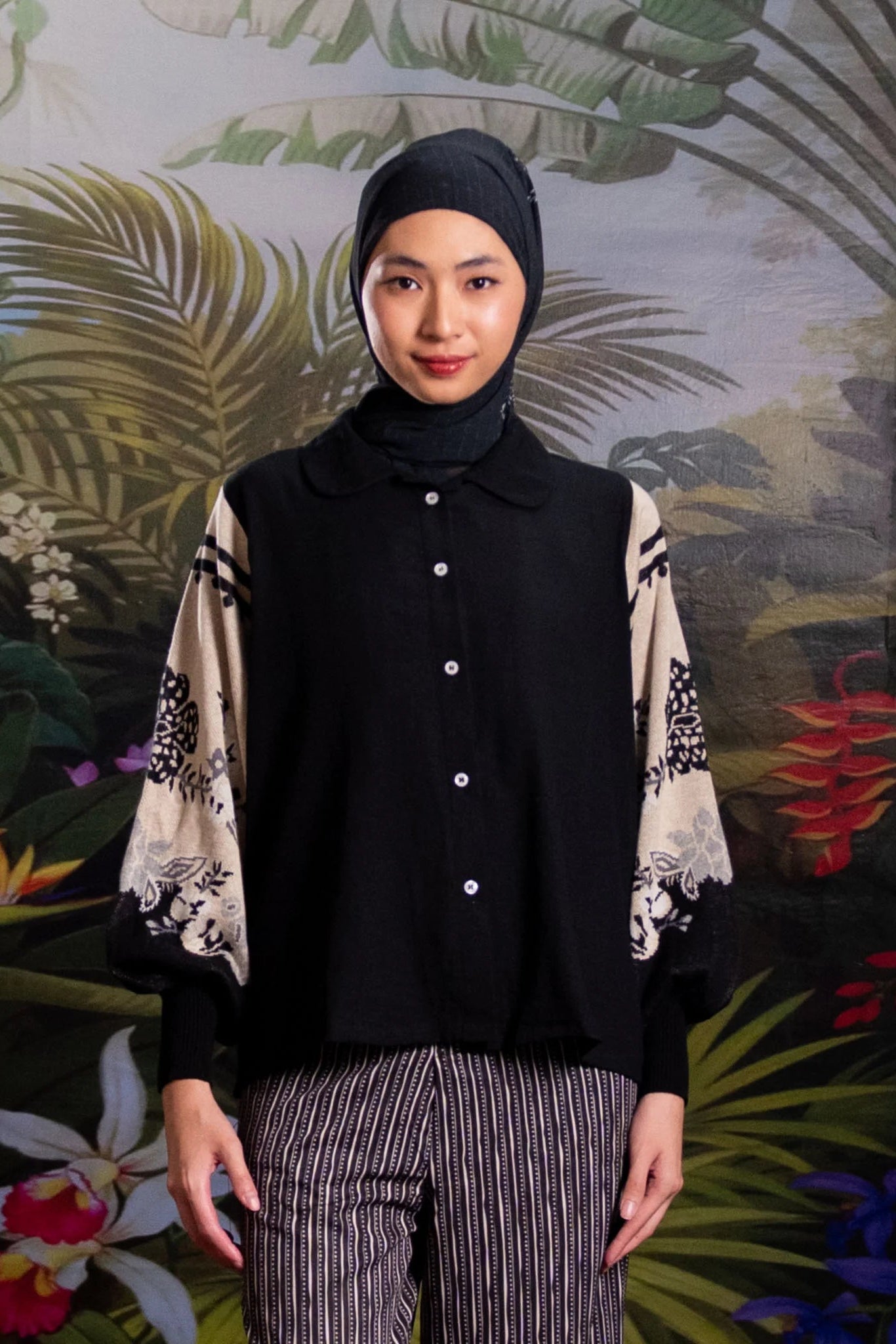 Nonaetal Celosia Whisper Knit Top Long Sleeve Black - Nona