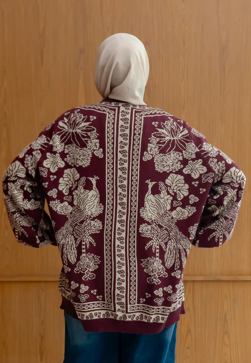 Nonaetal Greta Heritage Knit Cardigan Oversized - Nona