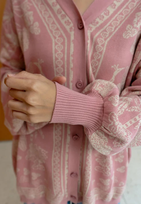 Nonaetal Greta Heritage Knit Cardigan Oversized - Nona