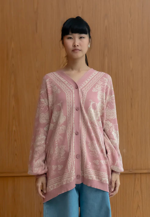 Nonaetal Greta Heritage Knit Cardigan Oversized - Nona
