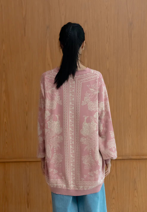 Nonaetal Greta Heritage Knit Cardigan Oversized - Nona