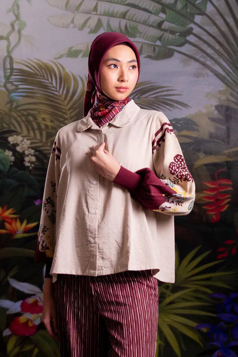Nonaetal Celosia Whisper Knit Top Long Sleeve Ecru - Nona