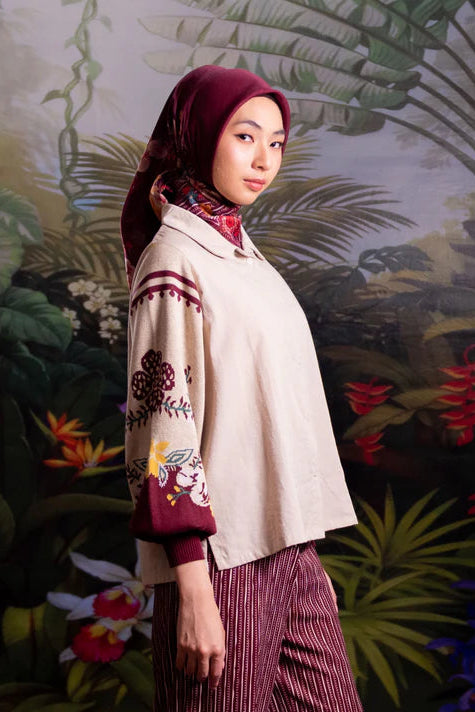 Nonaetal Celosia Whisper Knit Top Long Sleeve Ecru - Nona