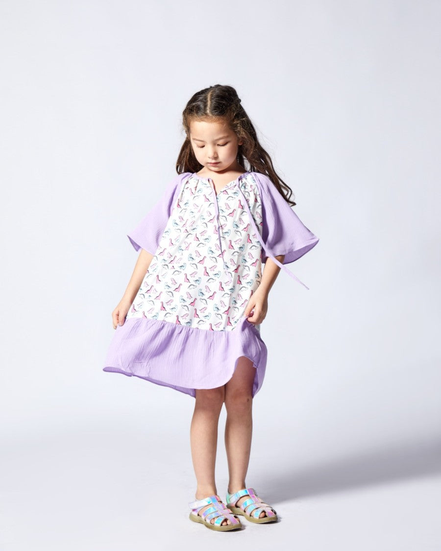 Midi Dress Dino Purple - Mylk