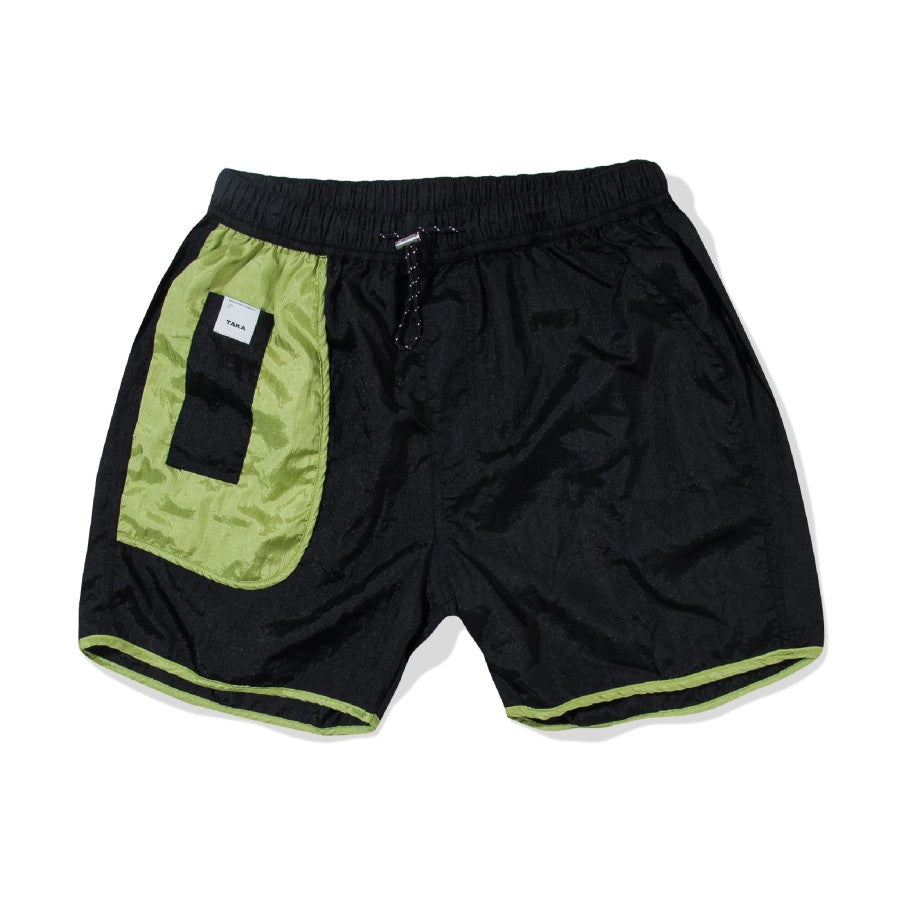 Buggy Nylon Shorts Womens Black Lime - Taka