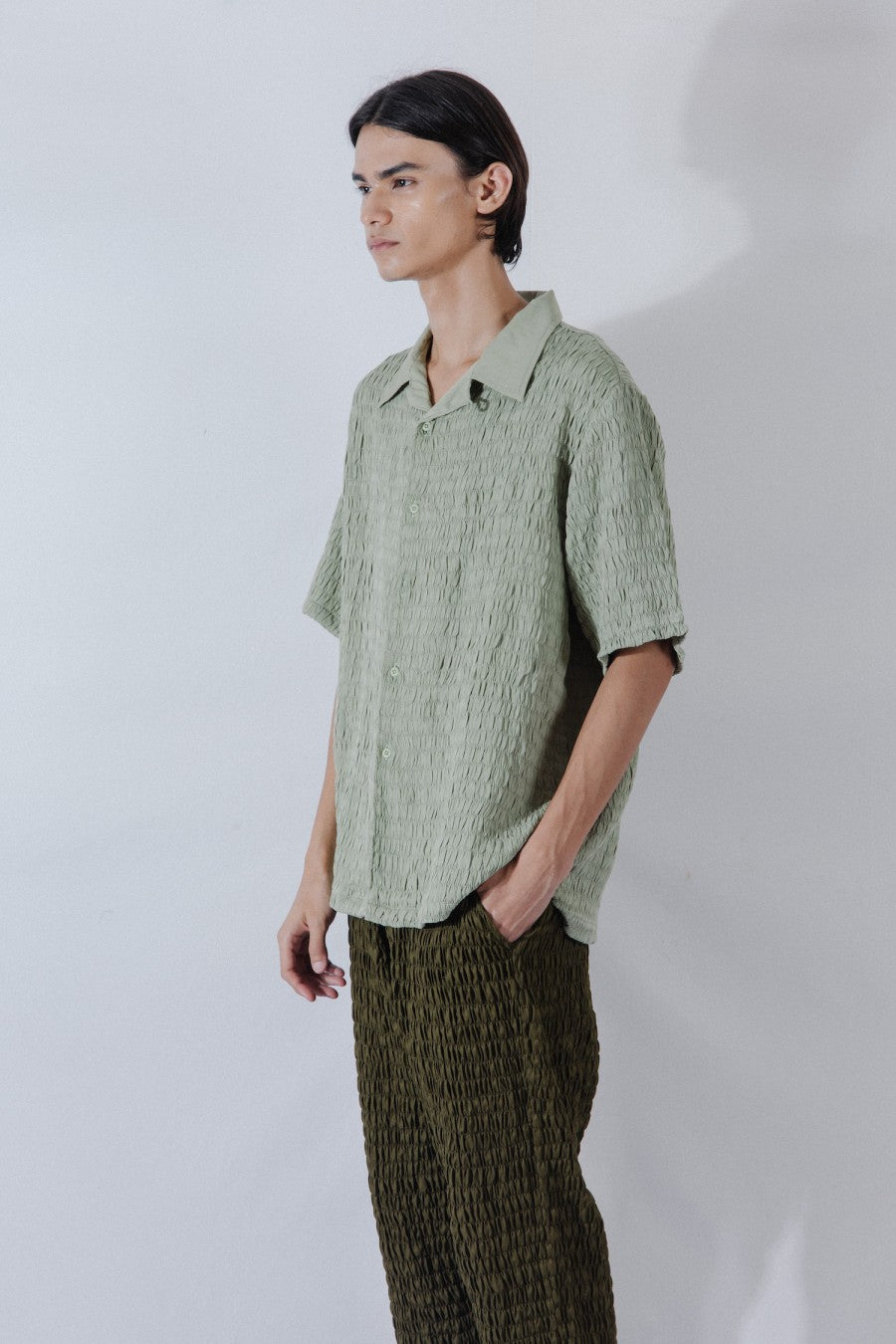 ​Brunnera Smockk Shirt Green - La Douche Vita