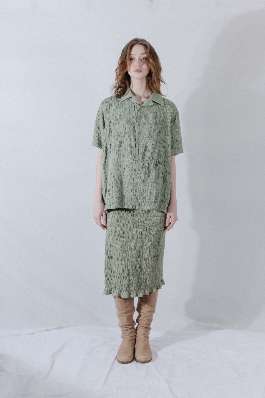 Brunnera Smokk Skirt Green - La Douche Vita