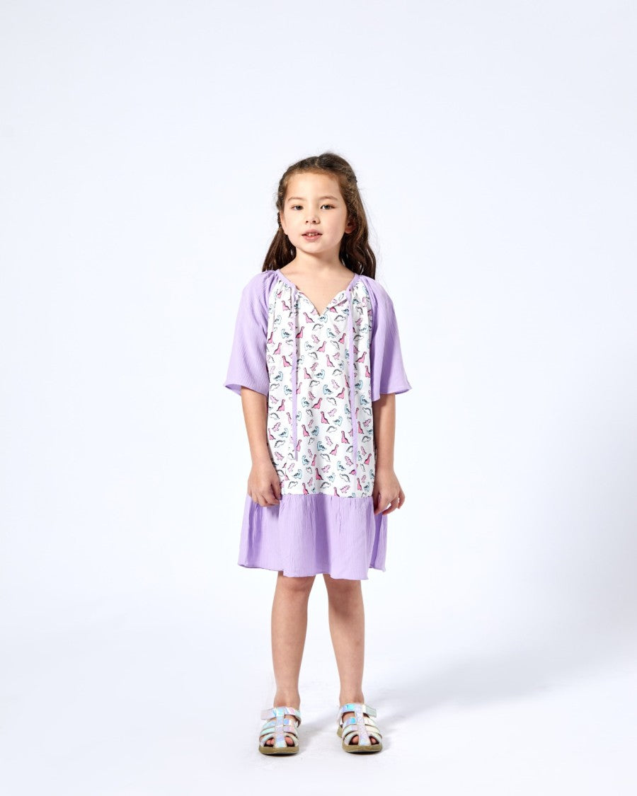 Midi Dress Dino Purple - Mylk